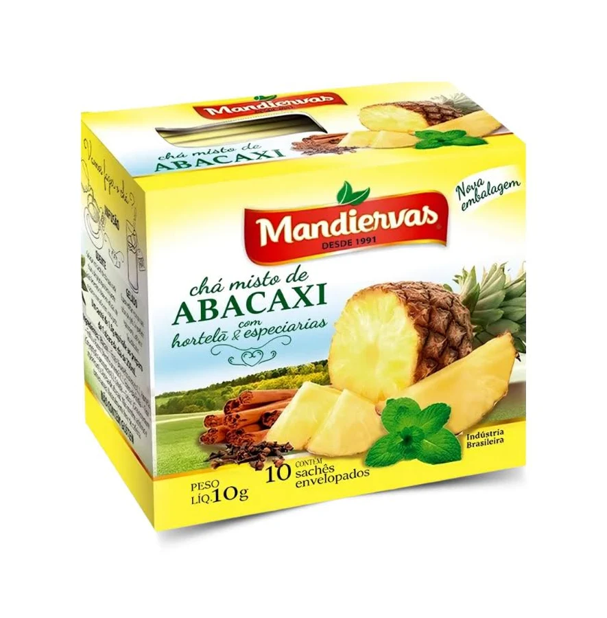 Casca de abacaxi com hortelã