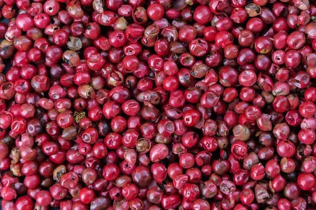 grãos de pimenta-rosa
