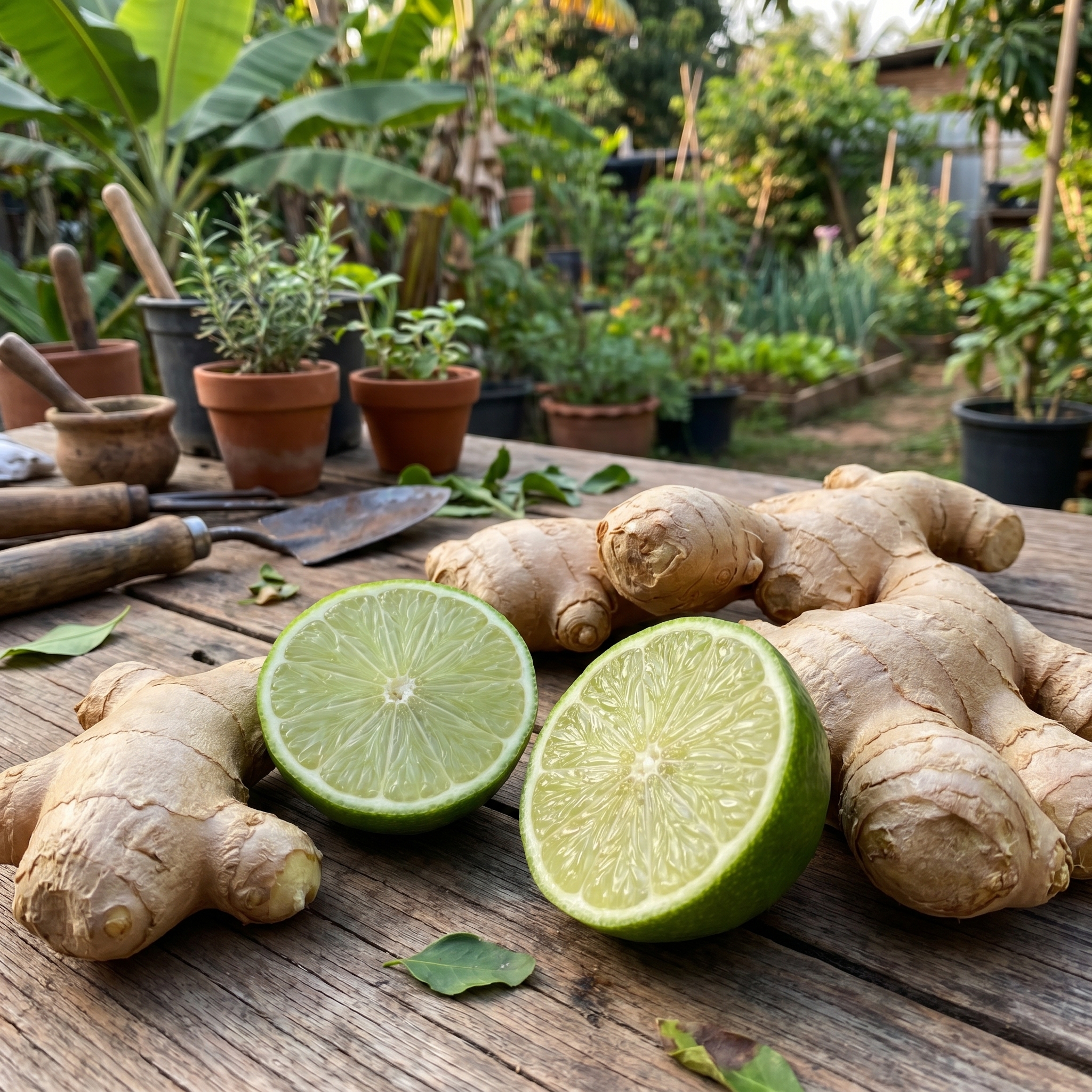 Suco de limão com gengibre em jejum